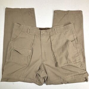 Rio Bravo Khaki Canvas‎ Convertible Pants Shorts Mens 38 Camping Hiking EUC